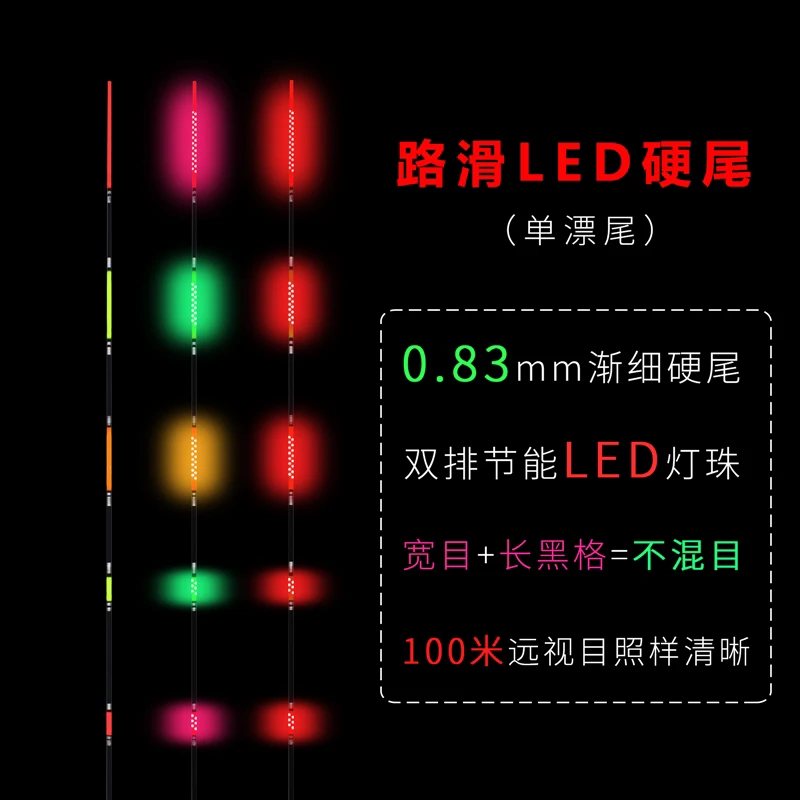 福眼高清425LED灯珠硬尾长续航加宽黑格不混目不刺眼路滑漂尾