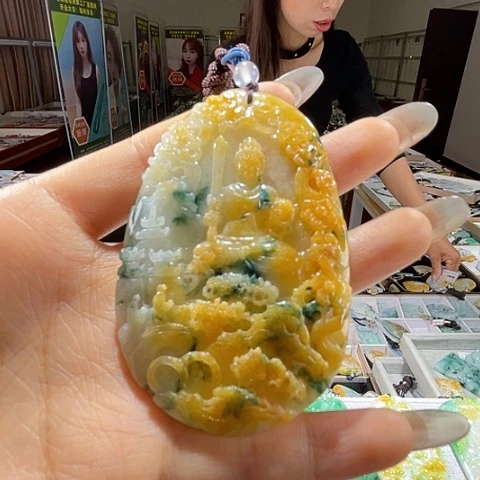 翡翠未镶嵌颈饰一个