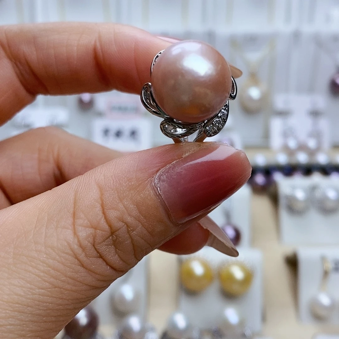 淡水珍珠戒指合金