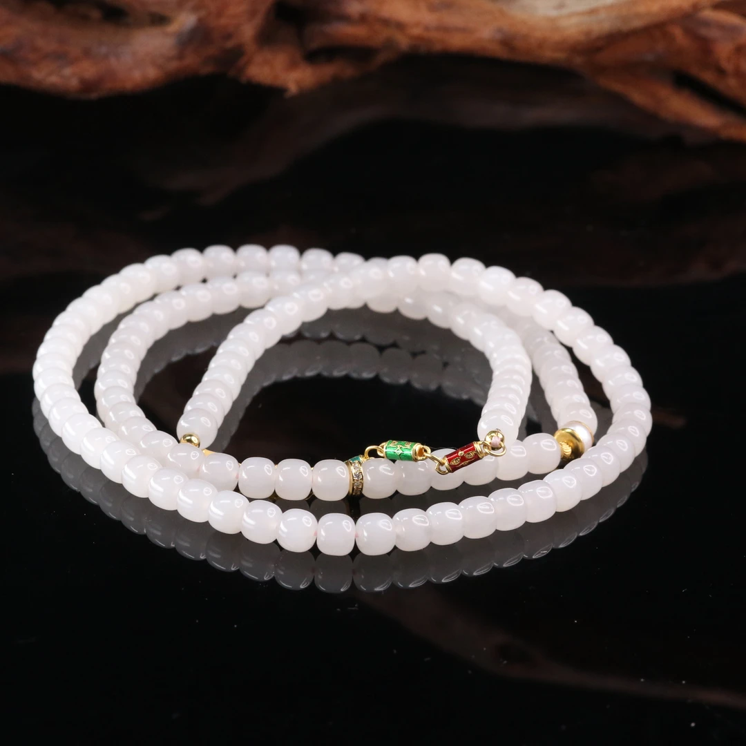 23和田玉藕粉籽项链/500864北京中保拍卖