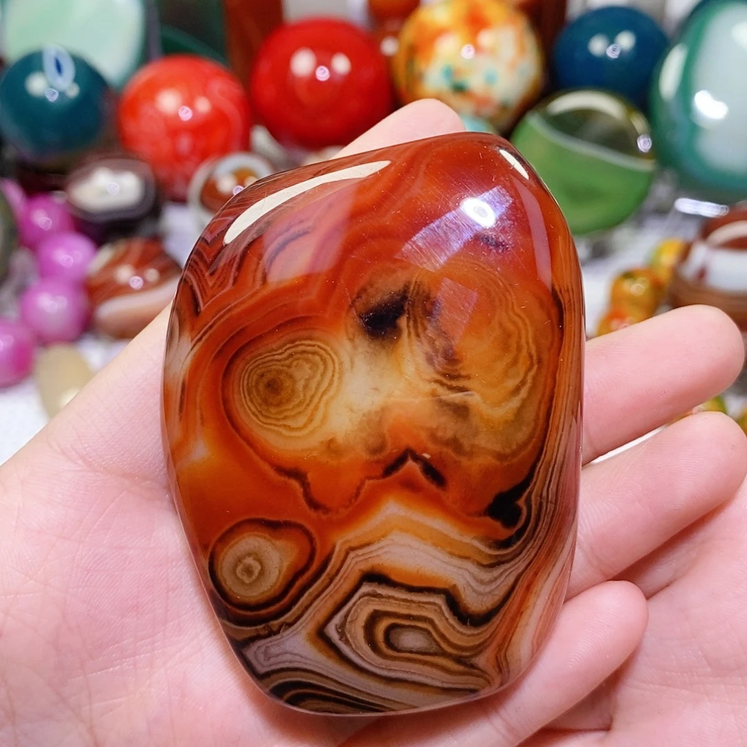 心***情玛瑙/玉髓未镶嵌珠宝奇石