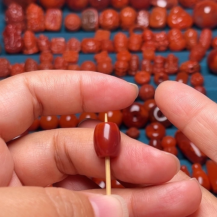 未镶嵌配饰南红玛瑙火焰纹勒子10mm