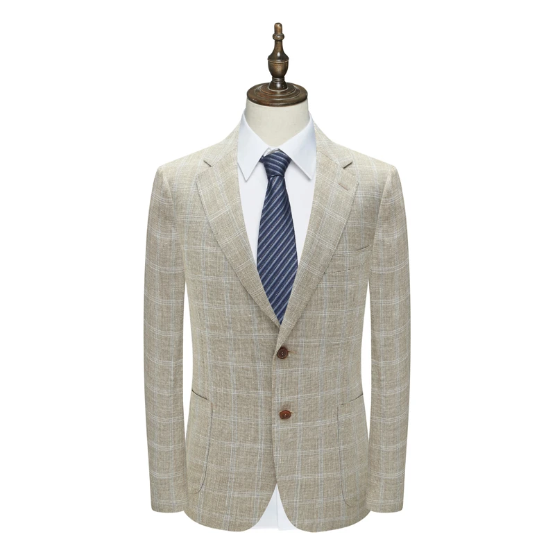 SA94萨男式春秋西服意大利面料两粒扣双开衩商务西装 卡其色