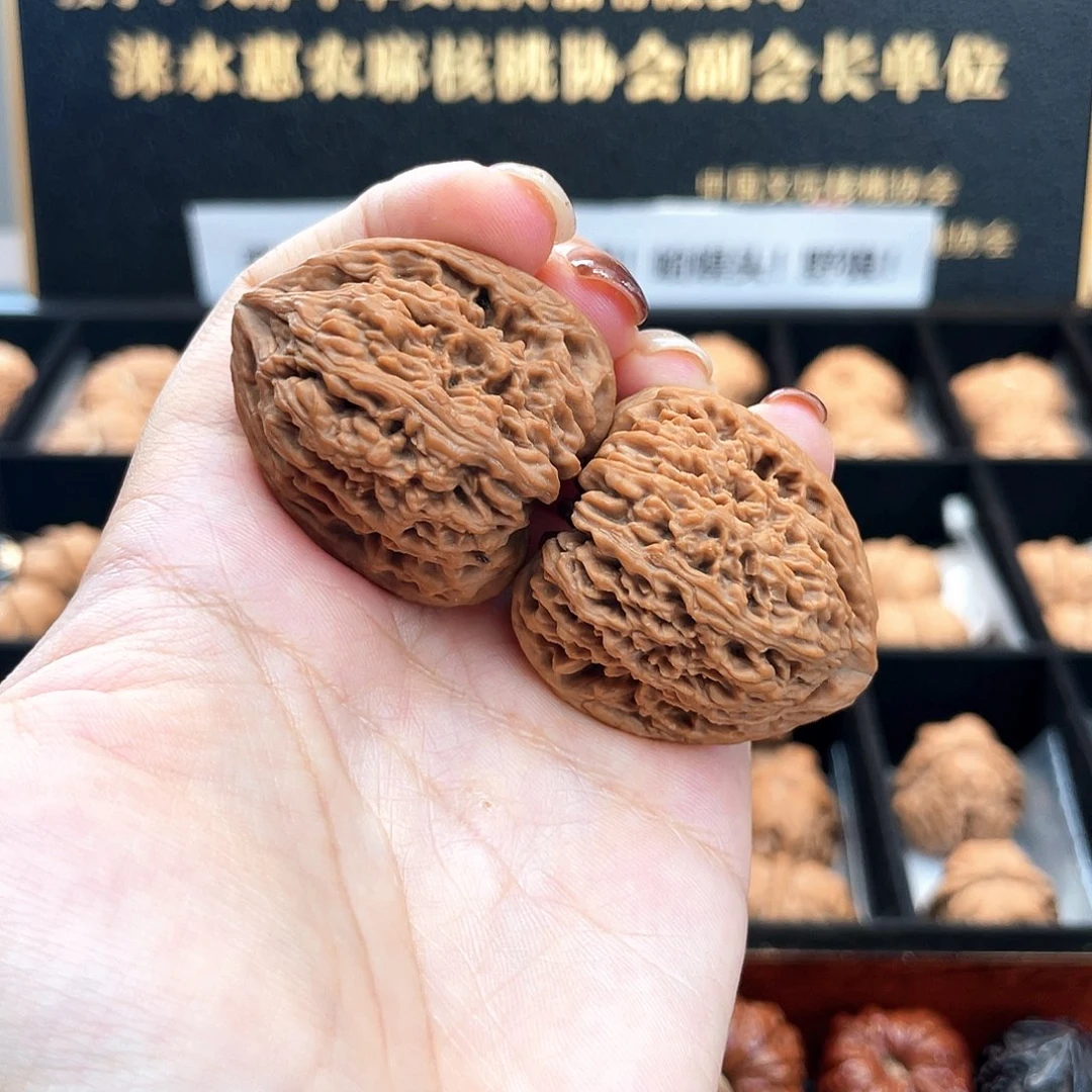 把件文玩核桃35毕业级三角疆高炮蚂蚁纹小手捻全品35s1