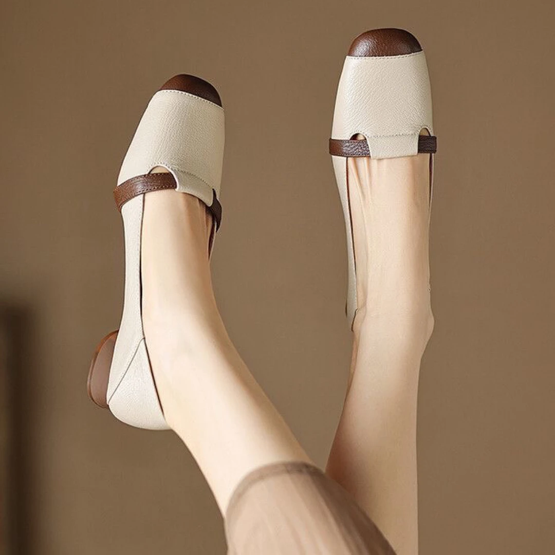 真软皮2025新款女透气一脚蹬女鞋牛筋软底平底妈妈鞋不累脚