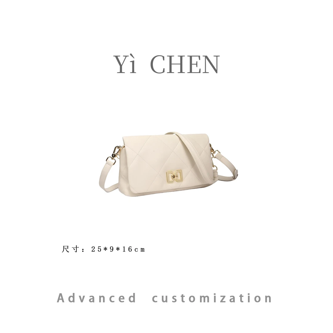 【Yì CHEN】BF-68369-米白简约时尚女士新款轻奢单肩斜跨包