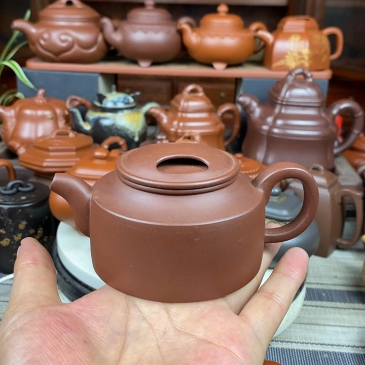 茶壶紫砂牛盖200cc原矿老紫泥特价