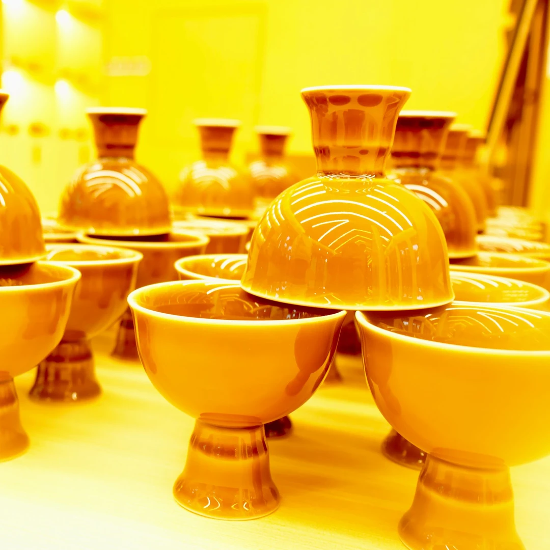 寿州窑黄釉高脚主人杯 手工陶瓷茶具品茗杯高端茶器 送礼收藏佳品