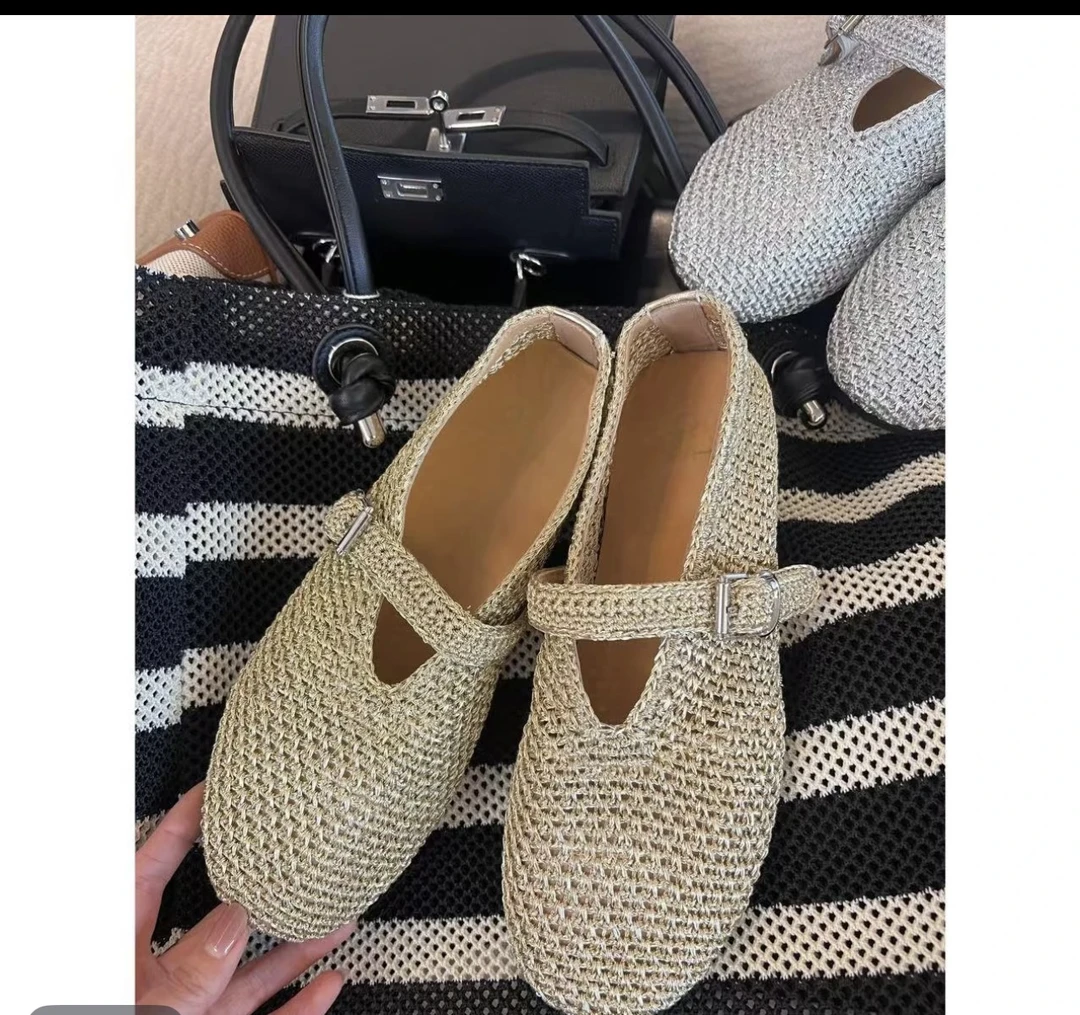 羊皮日本进口编织浅口平底芭蕾舞鞋真皮玛丽珍单鞋百搭女鞋