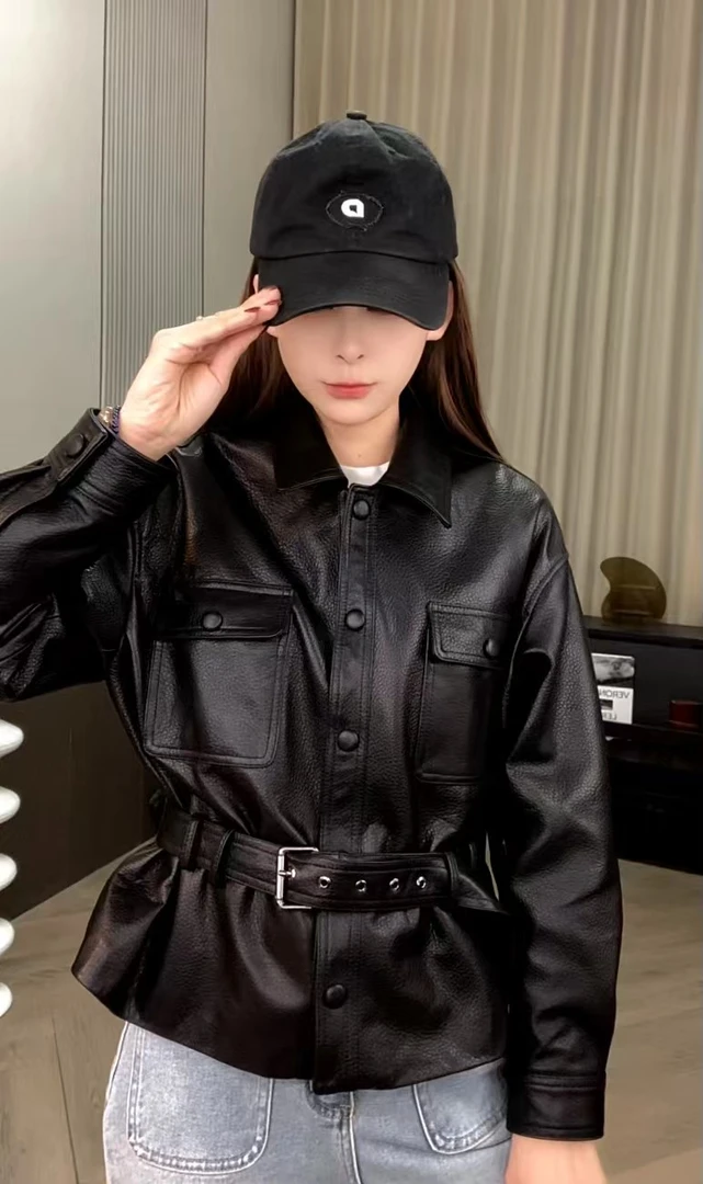 【雯雯】★“黑金时代“2025进口绵羊皮杨树林同款头层夹克外套泡皮