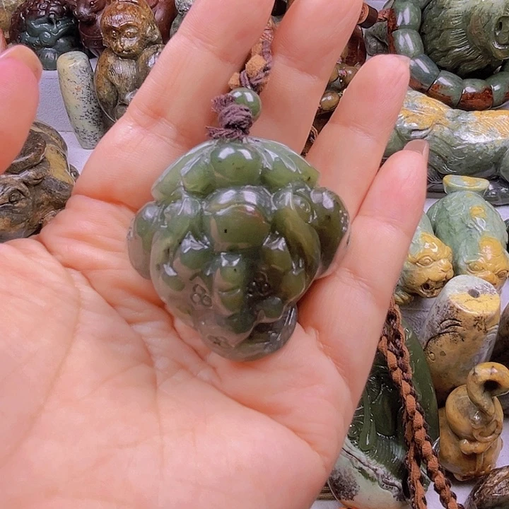 岫岩河磨玉（透闪石质玉）未镶嵌吊坠(不含链)༺****༻