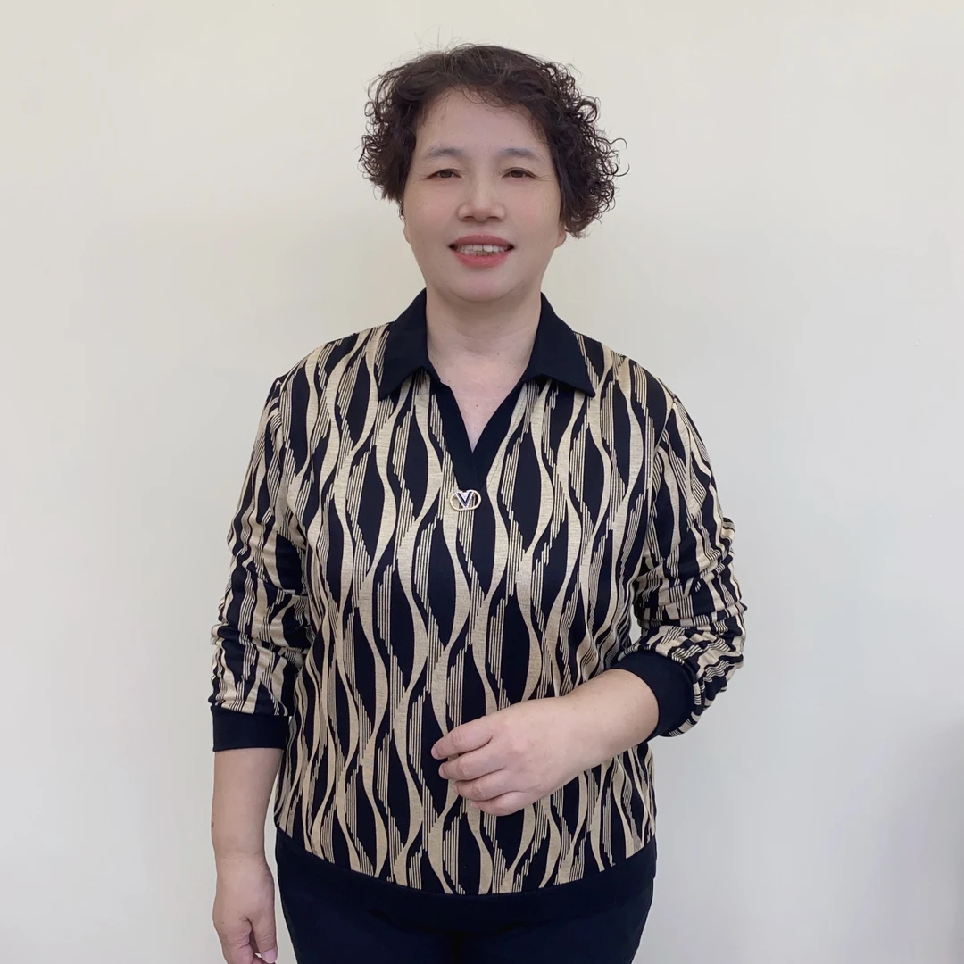 秋季中老年洋气妈妈装 波浪纹翻领常规时尚休闲经典女装长袖912