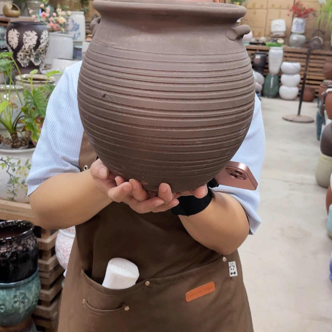 紫砂花盆高度24口径20厘米
