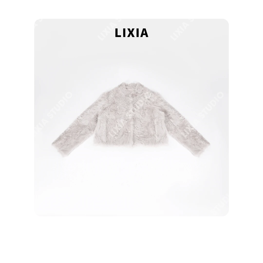 LIXIA【雪绒云朵】柔暖云絮高奢时髦小湖羊双面皮毛一体外套-D9768