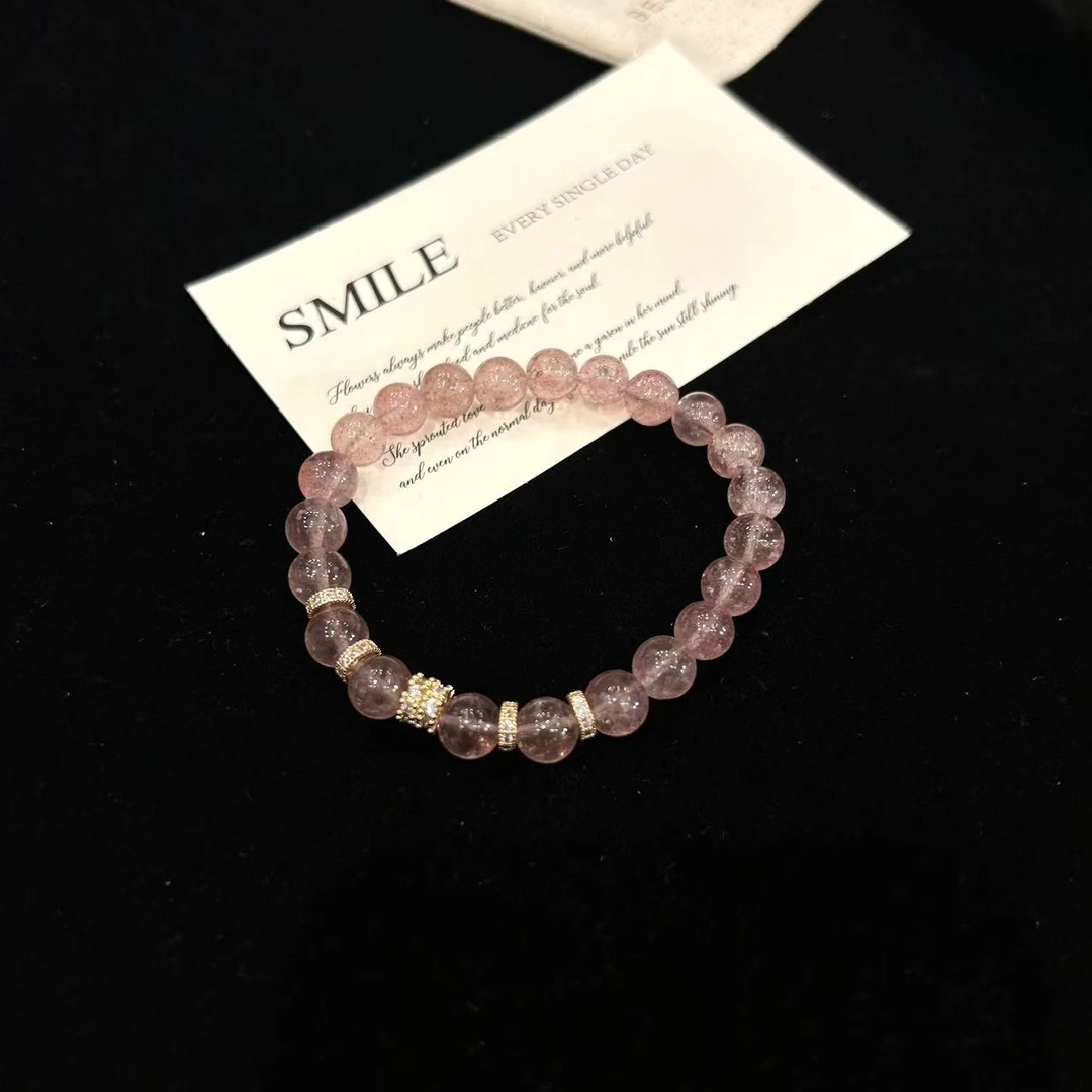 YIMI 天然水晶草莓晶手链x1268（7毫米）