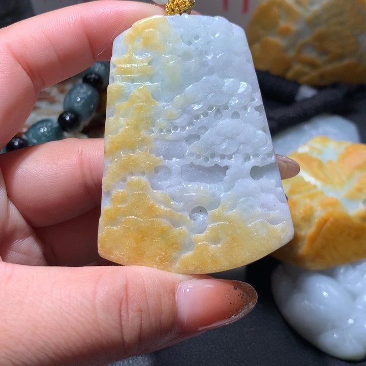 翡翠未镶嵌颈饰保真天然A货翡翠