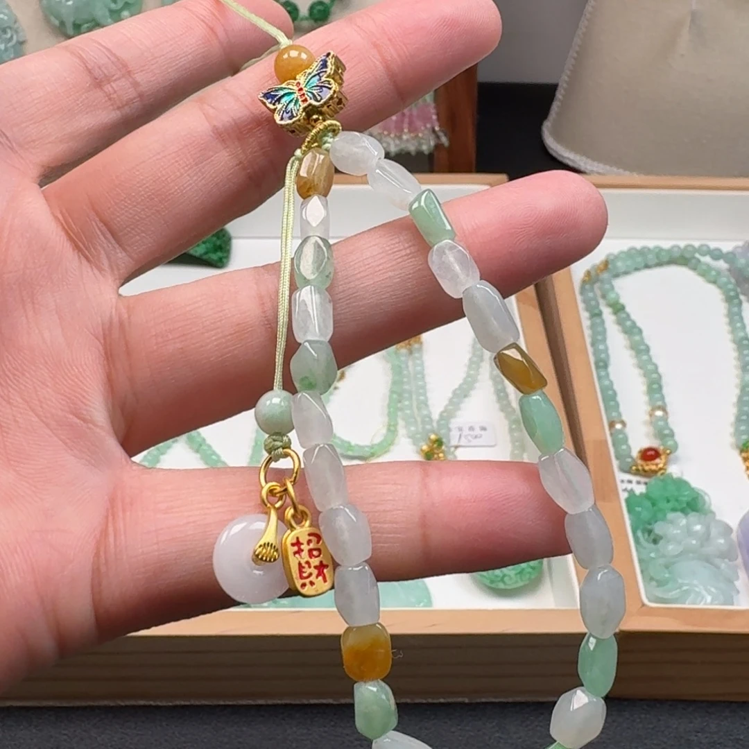 翡翠未镶嵌颈饰翡翠手机挂