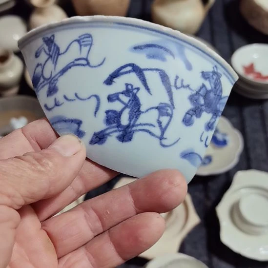 瓷片青花影青杯垫学习标夲