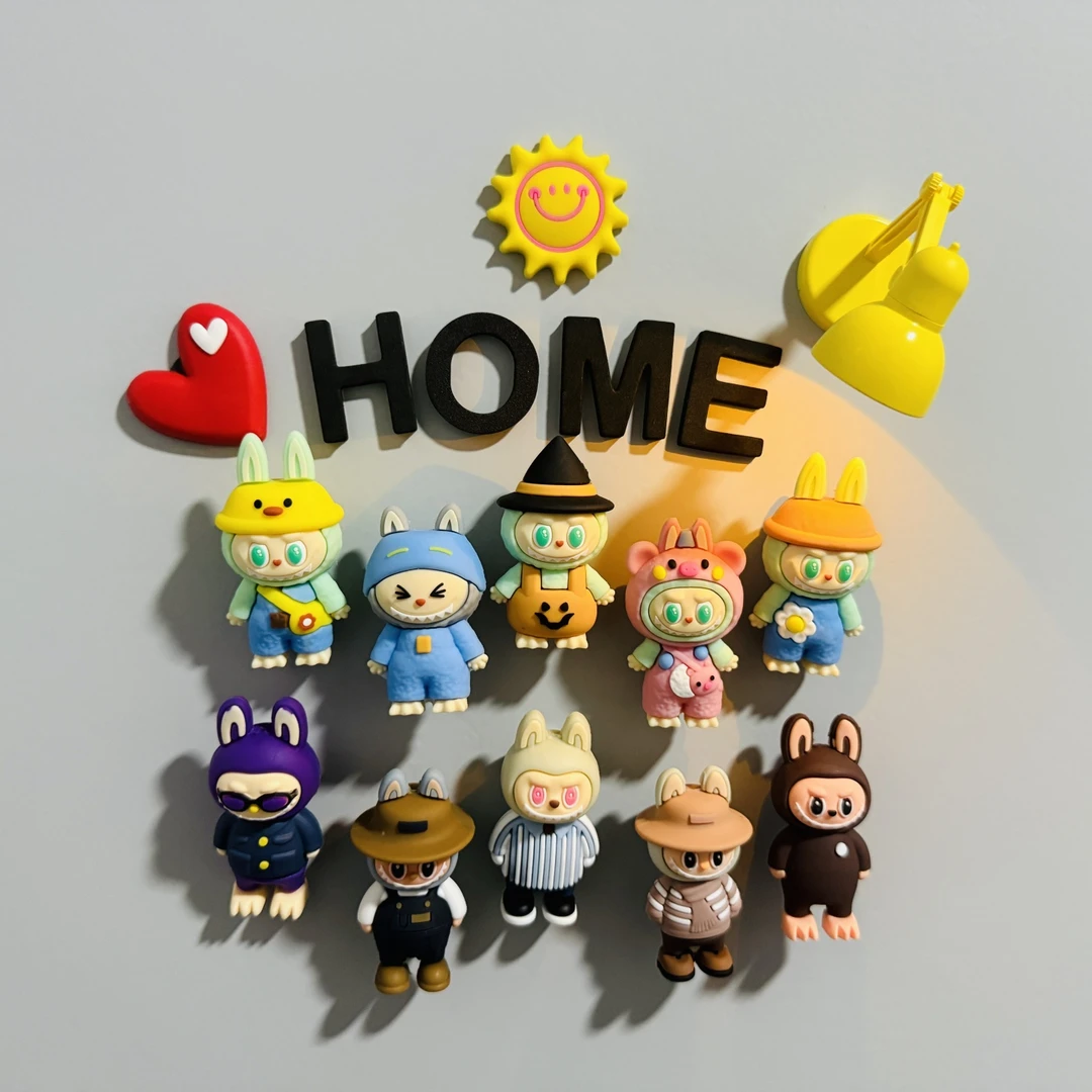 新款卡通可爱拉布布labubu创意冰箱贴磁吸贴3D个性入户门家居装饰