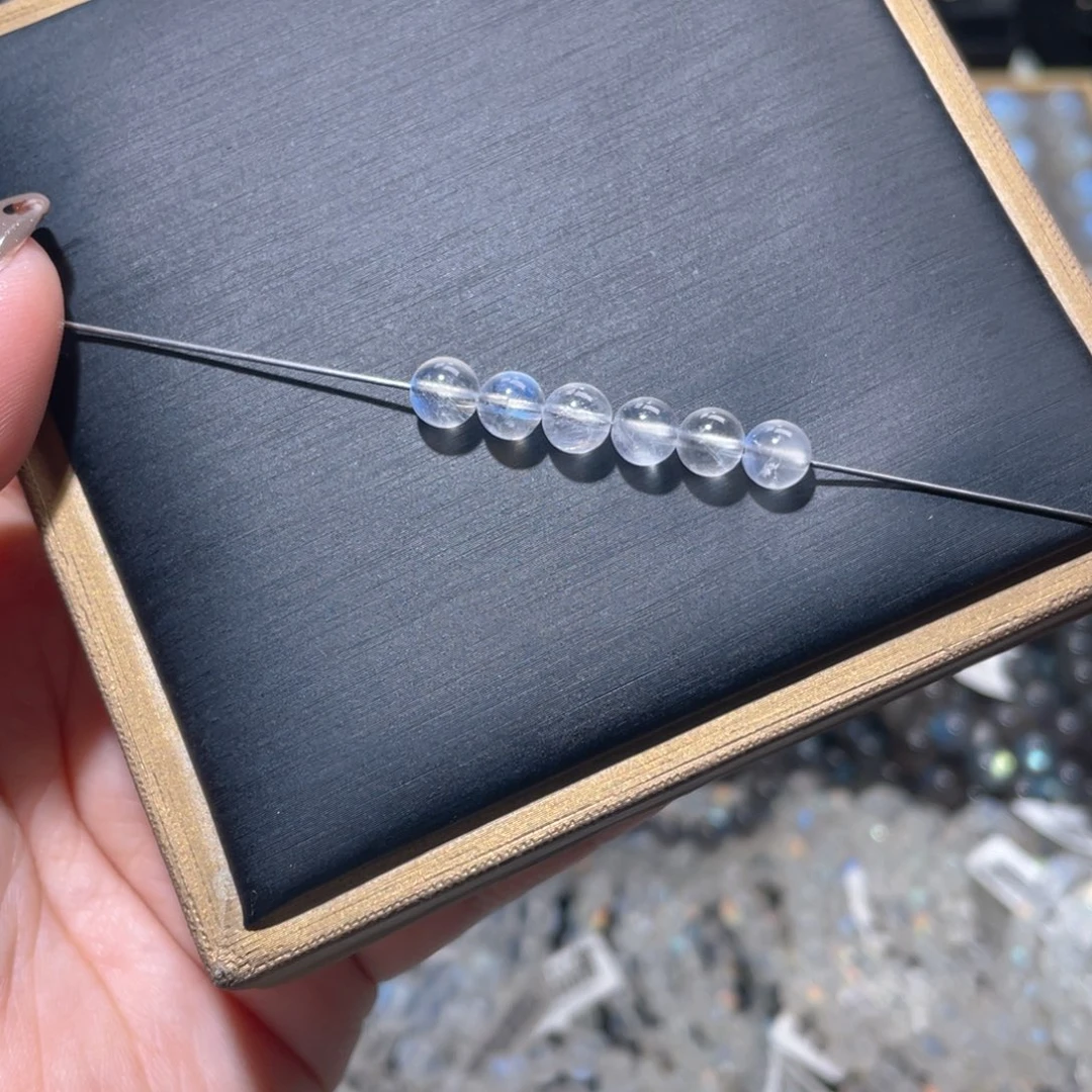 L***安长石裸石蓝月光单珠直径6m6颗