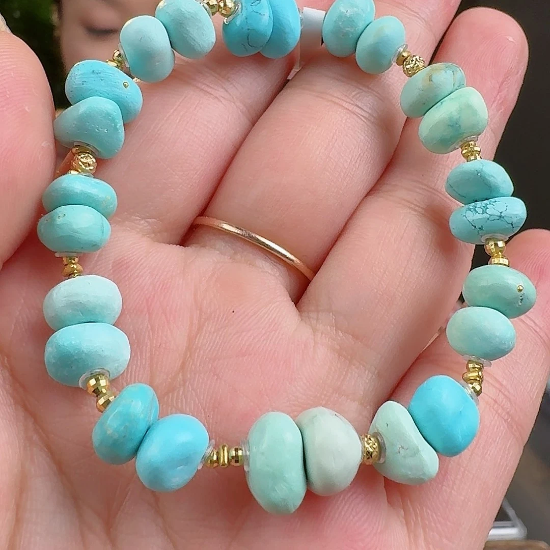 绿松石珠宝奇石18K金镶嵌