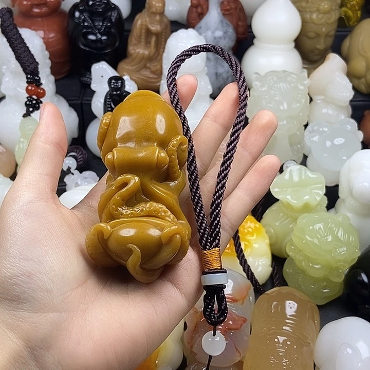 无花朵原石雕刻把件