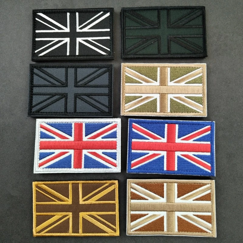 刺绣英国国旗魔术贴章臂章魔术贴魔术贴臂章米字旗战术士气章可