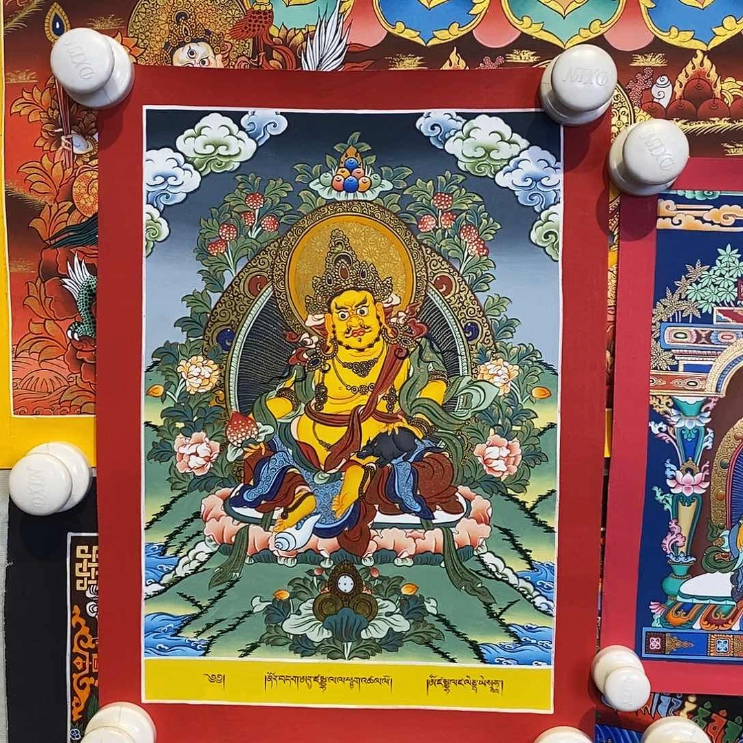 海***长卷轴画纯手绘唐卡黄财神30✖️20厘米左右