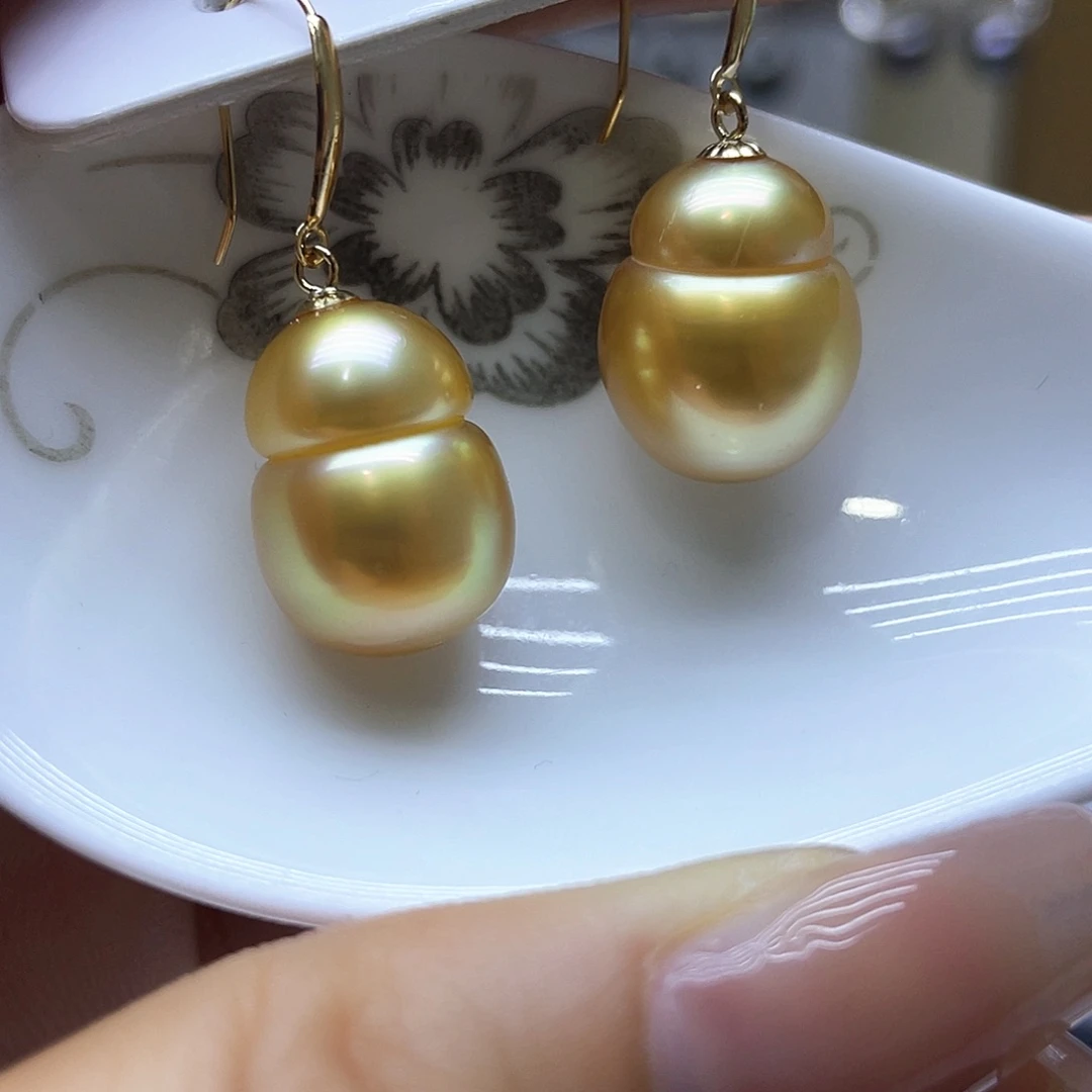 海水珍珠耳饰18K金镶嵌
