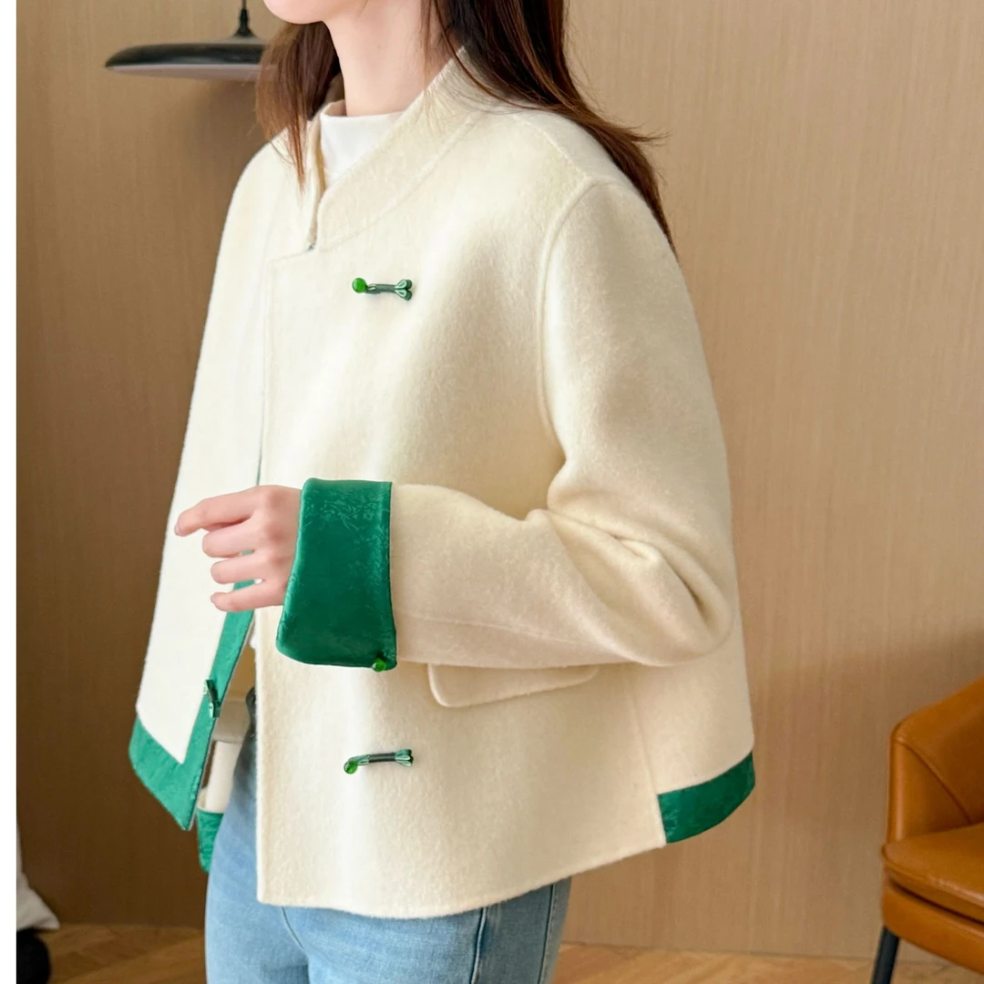 2025短款中式盘扣全羊毛春款外套设计感气质上衣时尚百搭潮流款