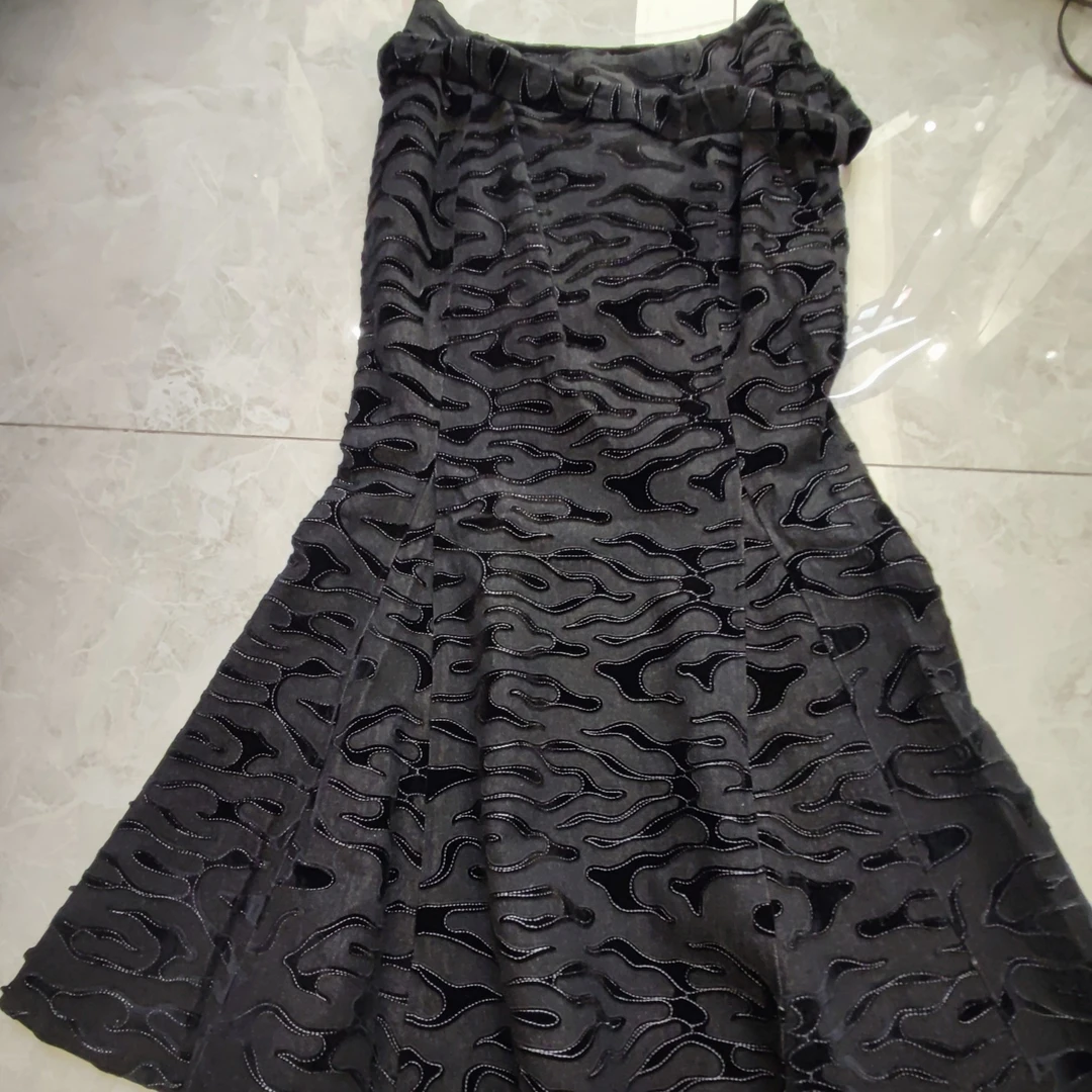 设计师拼接半身裙长裙