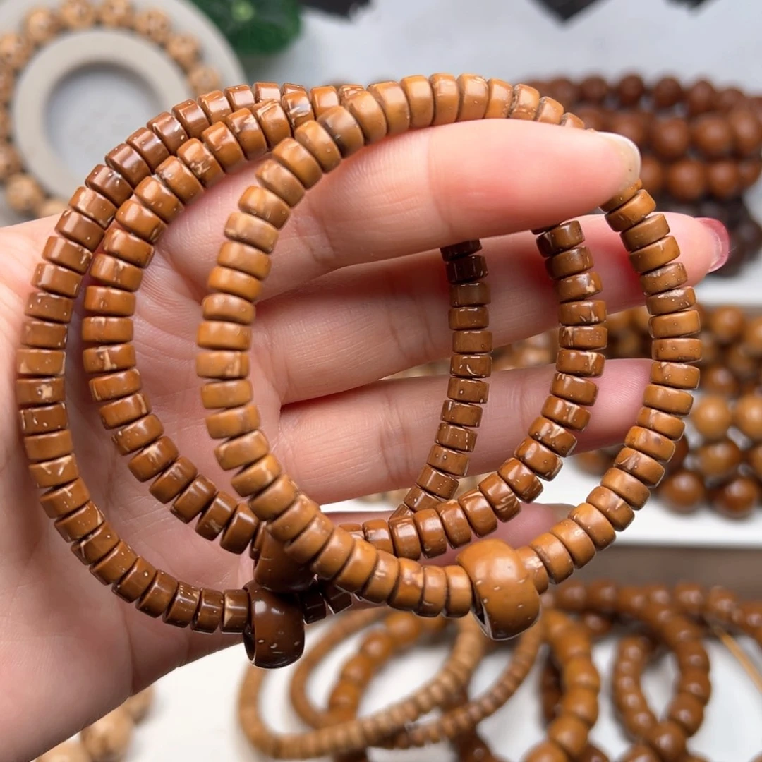 紫金鼠手串7x3.5纯肉实心花皮药片练手款