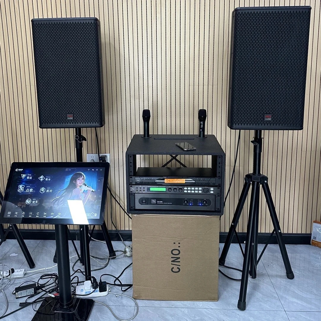 卡福CAF12寸高端音响套装加全新点歌机，支架，机柜七件套，包邮