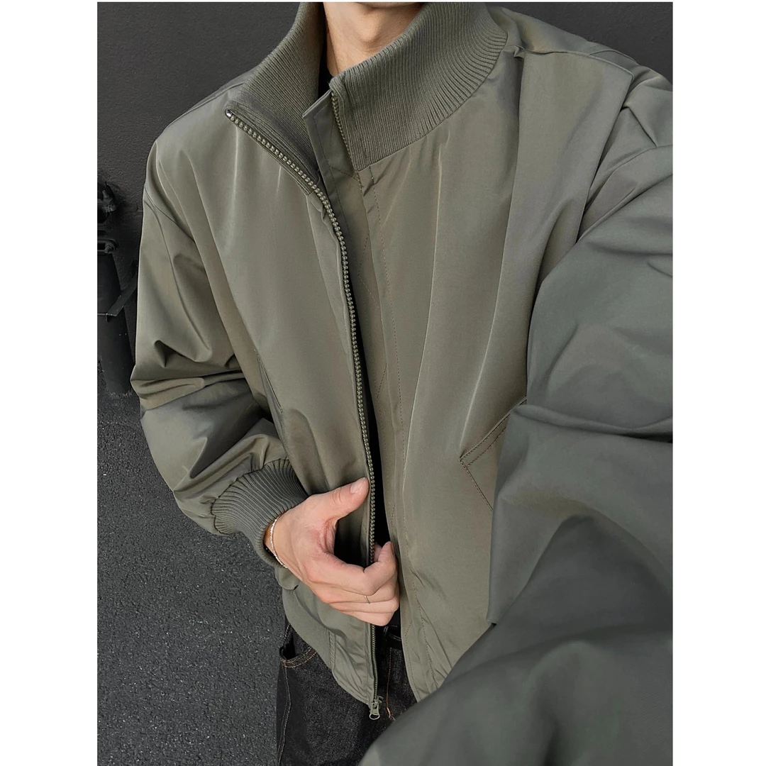 cleanfit短款廓形飞行员夹克男女款春季立领美式休闲bomber外套