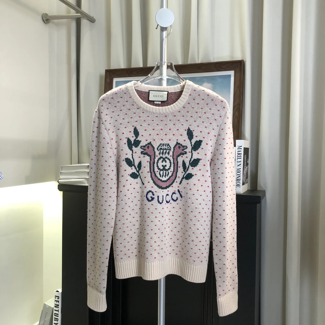 99新 GU00883 Gucci波点图案羊毛毛衣s码原价9800