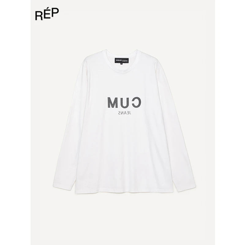 REP-EDWARD CUMING设计师品牌白色/红色字母长袖T 25FW新款