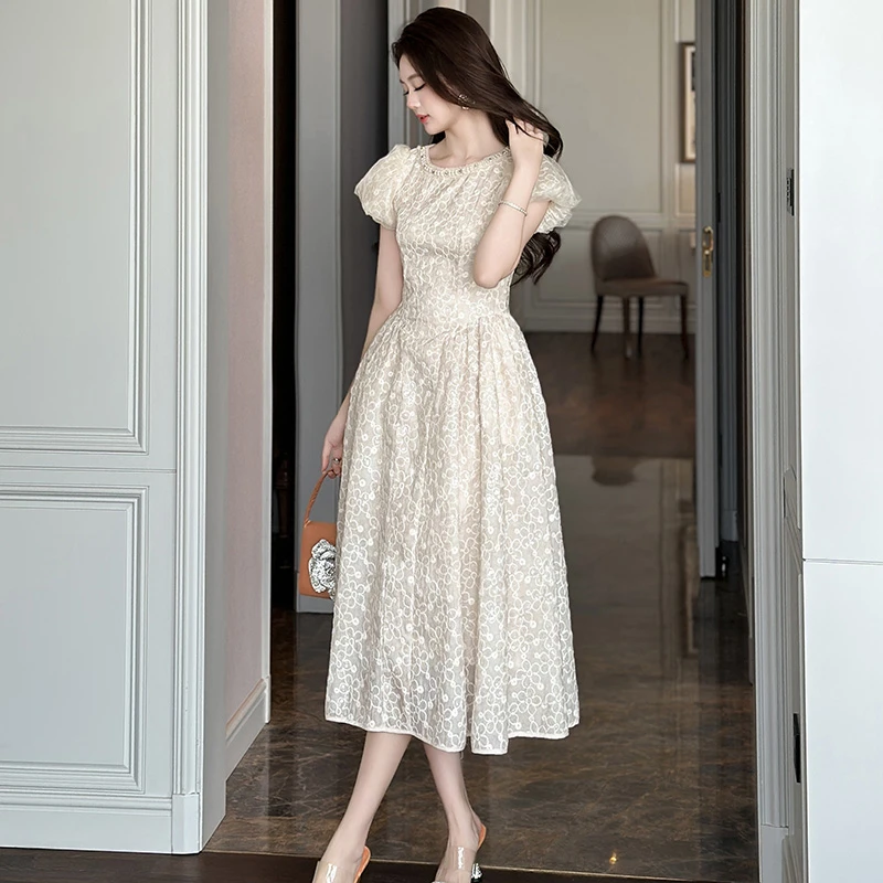 法式小众长款生日优雅宴会显瘦气质重工连衣裙45147/45159