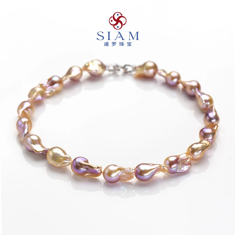 【暹罗珠宝】天然特选极光克旭“炫彩女王”手工珍珠项链 043C