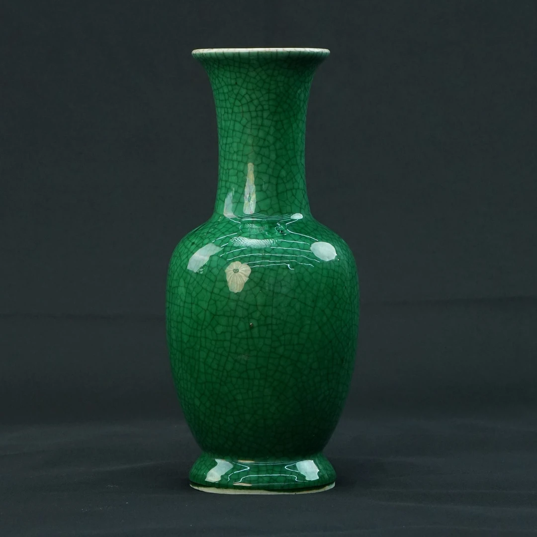 lot.10059 325 晚清时期 仿哥釉撇口瓶H:15