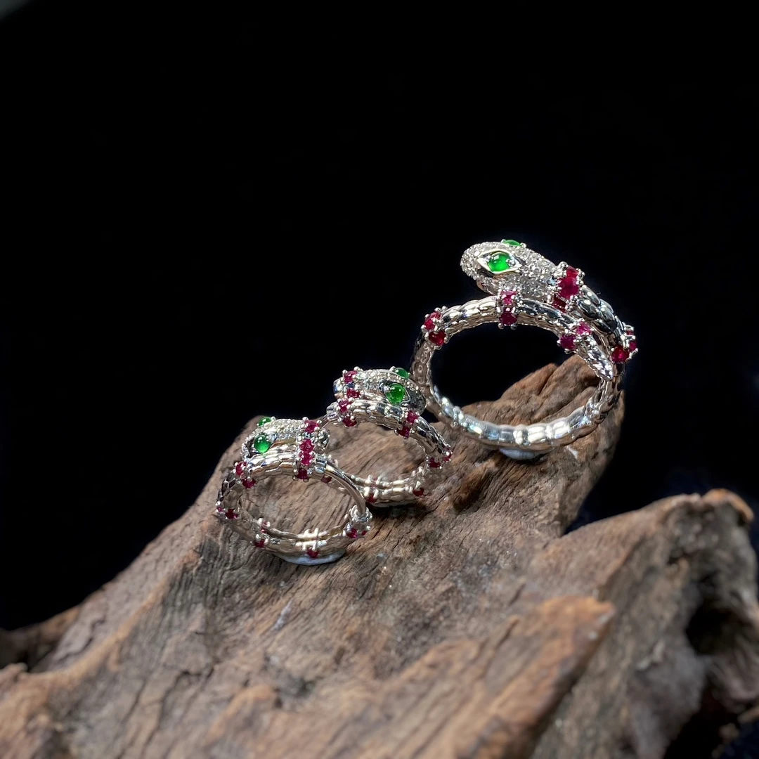 【灵蛇献瑞】设计款蛇年耳饰气质时尚百搭复古小众彩色设计师双色