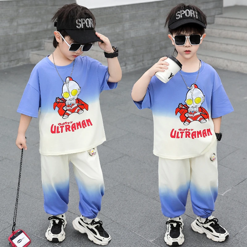 男童夏装套装奥特曼儿童服装宝宝夏季薄款衣服2025年款潮酷痞帅装