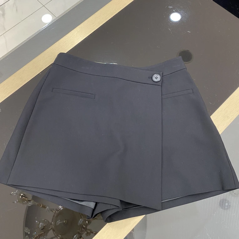 夏季新款灰色高腰A字包臀西装半身裙裤小个子必备