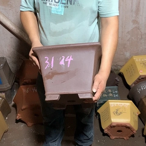 紫砂花盆手工艺品