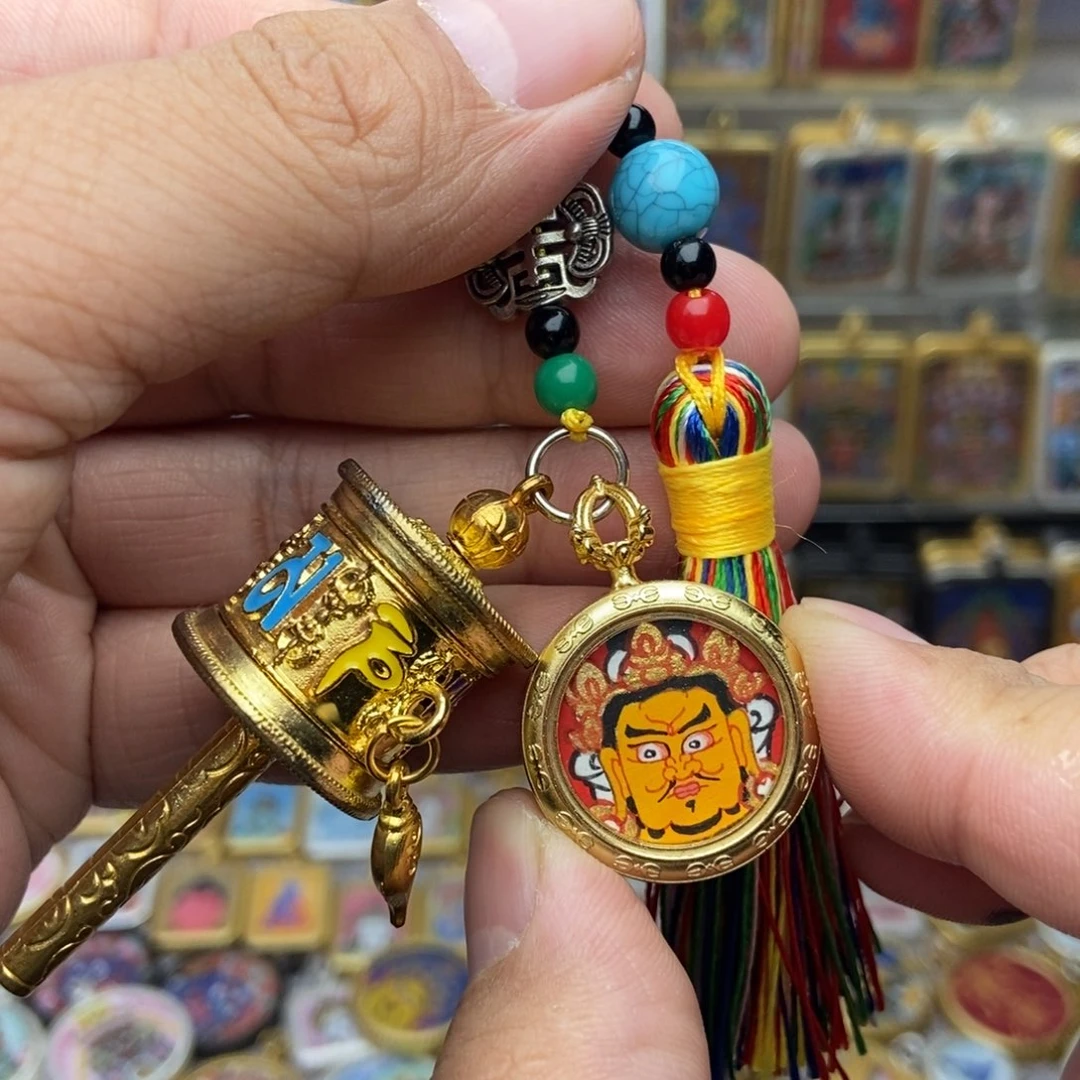 吊坠纯手绘黄财神福利卡