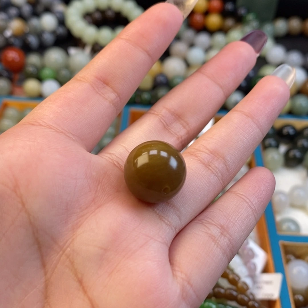 和田玉福利糖单珠未镶嵌雷z 16