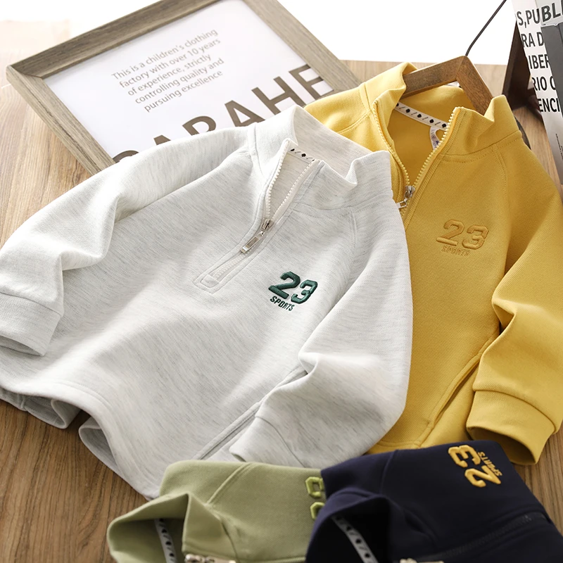 男童卫衣春装2025新款儿童半拉链帅气打底衫春秋童装休闲运动体恤