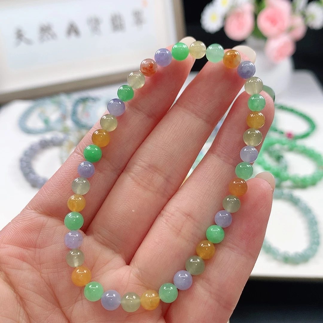 翡翠未镶嵌手链手链5mm