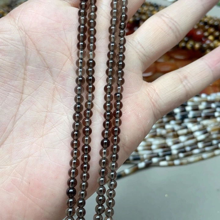 玛瑙/玉髓合金珠宝半成品一条4m茶晶