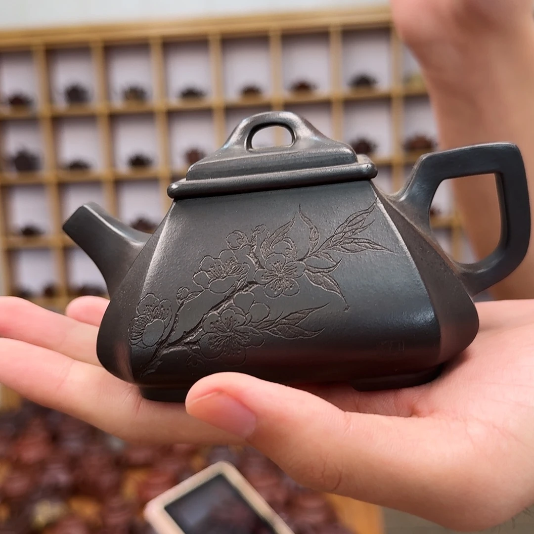 茶壶紫砂四方抽角石瓢260cc