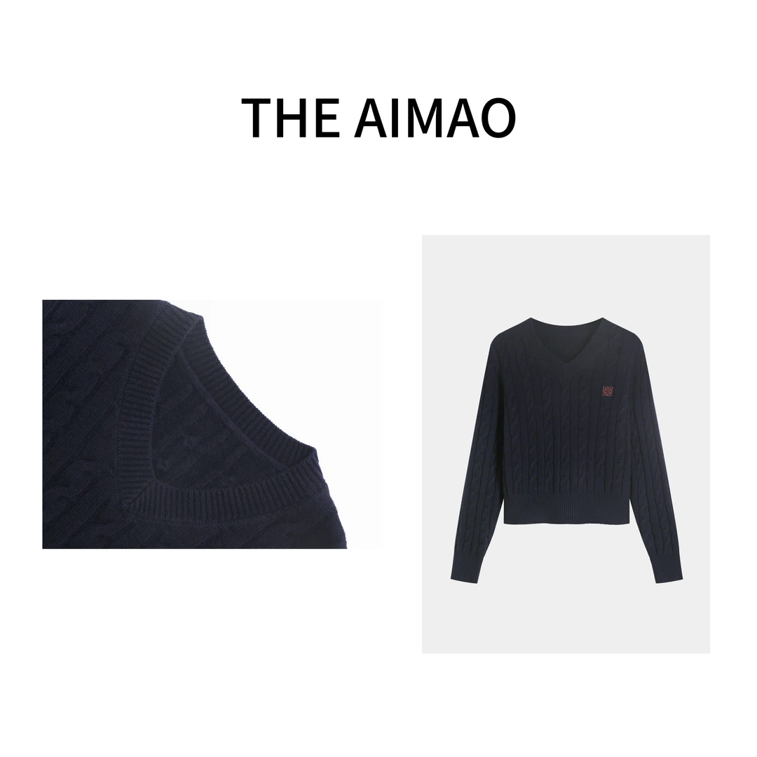 【THE AIMAO】"经典回溯”立体绞花100羊毛慵懒简约毛衣XYX80855
